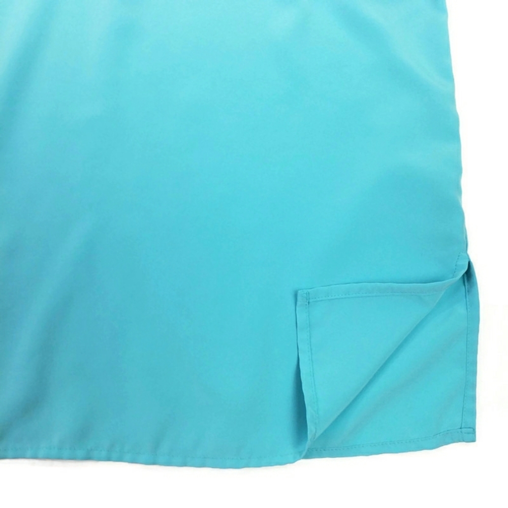 Essentials Blue Button Front Short Cuffed Sleeve Career Blouse Womens 4X - Picture 7 of 13
